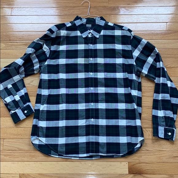 J.Crew Men’s Oxford Green Plaid button down XL